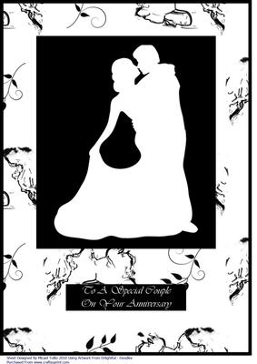 White Silhouette Couple A4