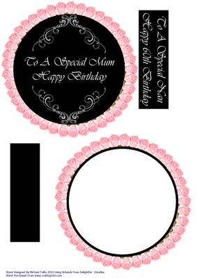 Special Mum Pink Rose Card Topper