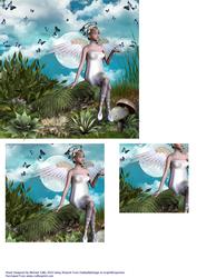 Butterflies & Angels Fairy Scene Birthday Card