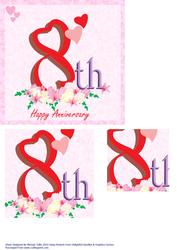 Two Hearts - 8th Anniversary Card
