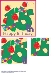 Flowers & Strawberrys 15th Birthday Card