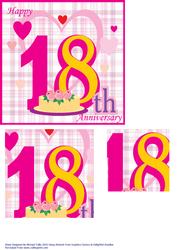 Tartan & Hearts 18th Anniversary Card