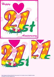 Hearts & Kisses 21st Anniversary Card