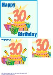 Party Poppers & Presents 30th Birthday Card