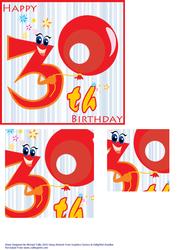 Funky 30th Male Birthday Card