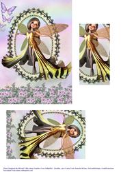 Pretty Fairy Flying Up to the Rainbow Sky