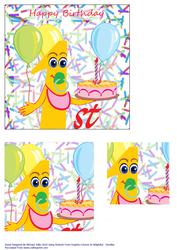 Candles & Cake 1st Birthday Card