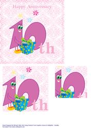 Sparkles & Swirls 10th Anniversary Card