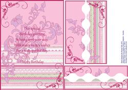 Birthday Verse Swirls & Flowers Birthday Card