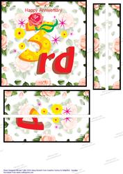 3rd Anniversary Floral Side Stacker Card