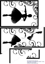 Dancing Ballerina Silhouette Shell Edged Corner Stacker Card
