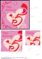 Hearts & Swirls 5th Anniversary Quick Card