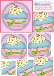 Hearts & Kisses Birthday Cupcake Topper