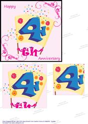 4th Anniversary Celebrations Quick Pyramid Card