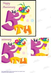 Cute & Sparkly 5th Anniversary Quick Pyramid Card
