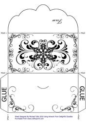 Black & White Floral Swirls Money Wallet