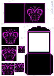 Tags with a Difference - Black & Pink Butterfly Mini Pyramid