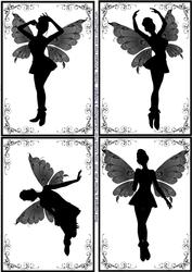 Fairy Poses Silhouette Toppers