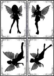 Fairy Poses Silhouette Toppers 3