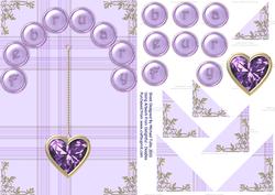 Amethyst Birthstone Golden Heart Step by Step Card