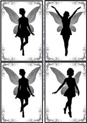 Fairy Poses Silhouette Toppers 4