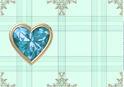 Aquamarine Birthstone Golden Heart Insert