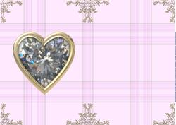 Diamond Birthstone Golden Heart Insert