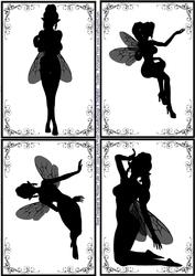 Fairy Poses Silhouette Toppers 5