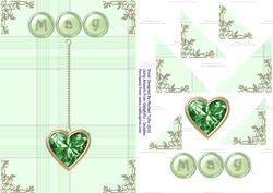 Emerald Birthstone Golden Heart Step by Step Card