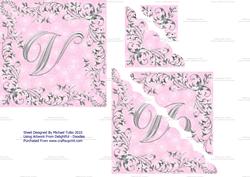 Sterling Silver Initial - V - Corner Stacker Card