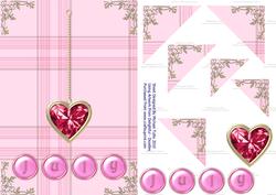 Ruby Birthstone Golden Heart Step by Step Card