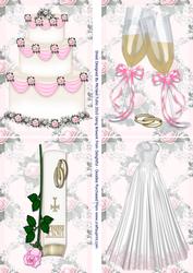 Pink Rose Wedding Toppers