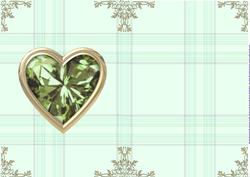 Peridot Birthstone Golden Heart Insert