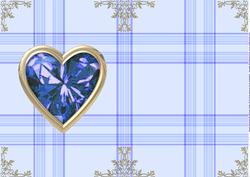 Sapphire Birthstone Golden Heart Insert