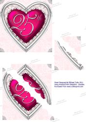 Diamonds & Silver 25th Anniversary Corner Stacker Card