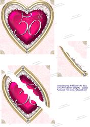 Diamonds & Gold 50th Anniversary Corner Stacker Card