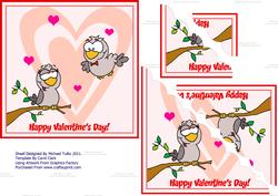 Happy Valentine's Day Birds Corner Stacker Card
