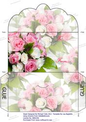 White & Pink Roses Bouquet Money Wallet