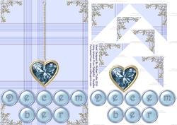Blue Zircon Birthstone Golden Heart Step by Step Card