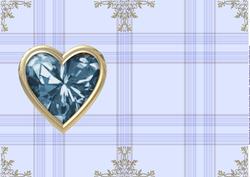 Blue Zircon Birthstone Golden Heart Insert