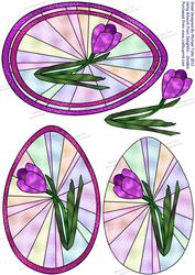 Easter Floral Glass Painting Shaped Card