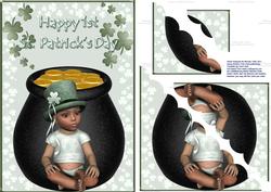 Happy 1st St.patrick's Day Corner Stacker Card