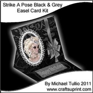 Strike a Pose Black & Grey Easel Card Kit