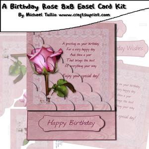 A Birthday Rose 8x8 Easel Card Kit