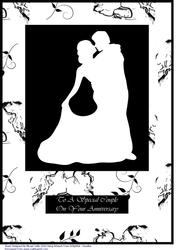 White Silhouette Couple A4