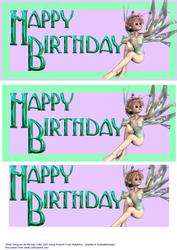 Dl Green & Purple Birthday Fairy