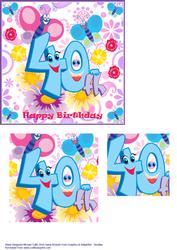 Pretty 40th Butterfly Card