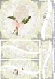 White Rose Bouquet on Lace Wavy Edged Spiral Stacker Card