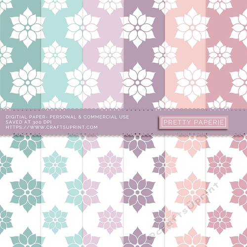 Flower Seamless Pattern - A4 - 210mm x 297mm
