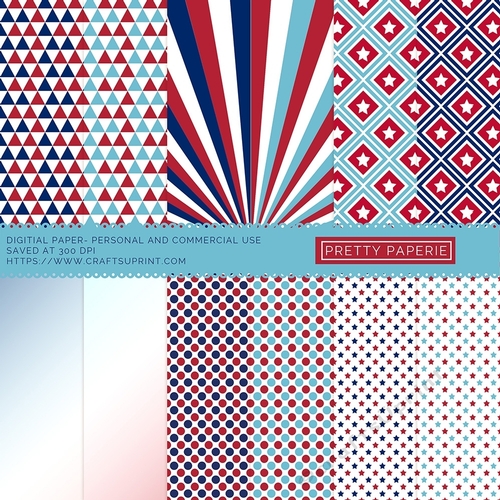 Independence Day Digital Seamless Patterns - A4